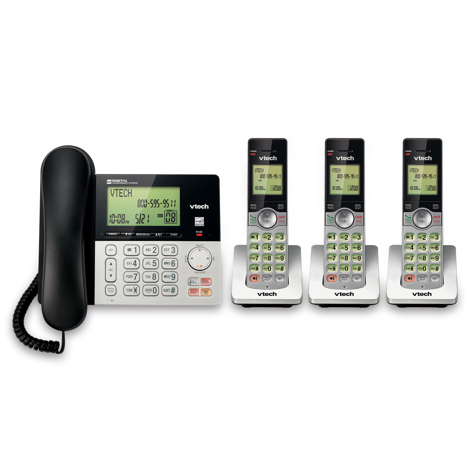 3 Handset Corded/Cordless Answering System with Caller ID/Call Waiting