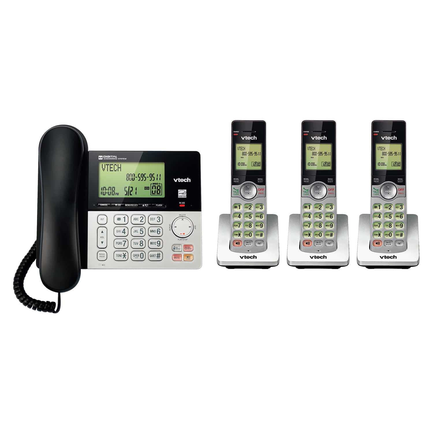 3 Handset Corded/Cordless Answering System with Caller ID/Call Waiting