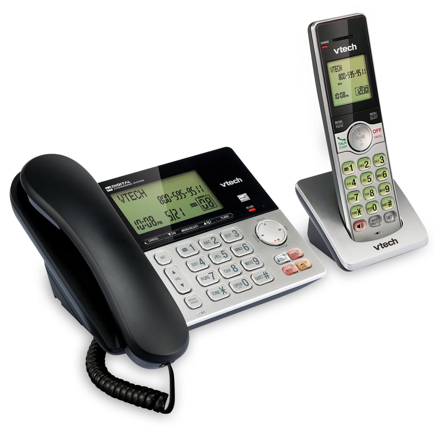 VTech CS6649 Expandable Corded/Cordless Phone w/ Answering System Expandable 