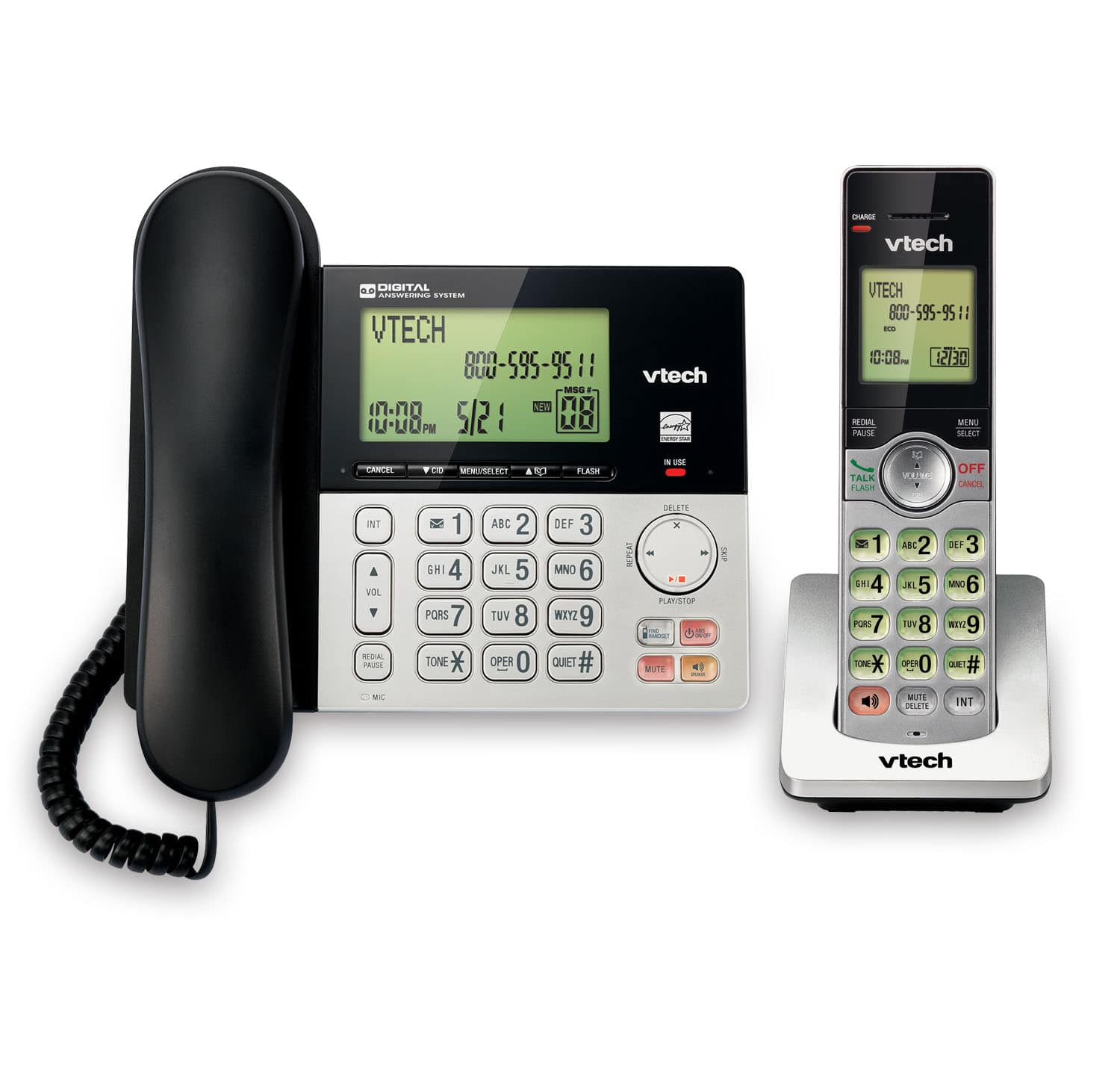 CS5129-3 3 Handset Black Vtech Cordless Phone with Answering // Caller ID