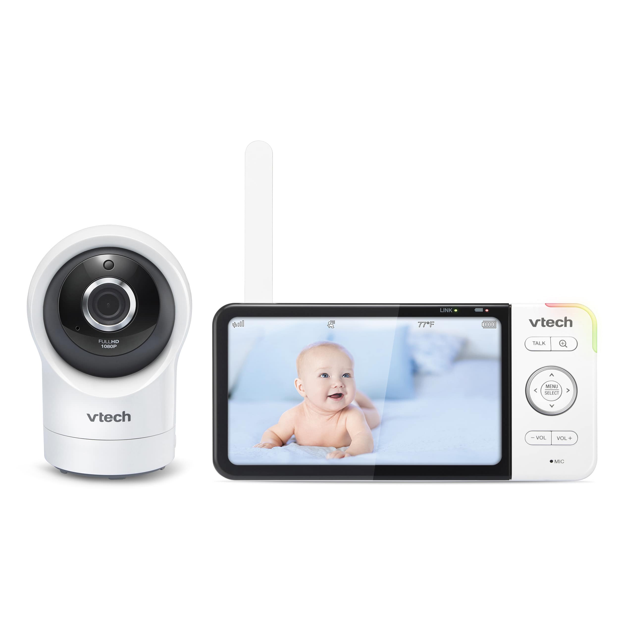 Camera d'acces a distance Wi-Fi Moniteur video pour bebe avec ecran de 5 po et camera panoramique 1080p HD 360 degres