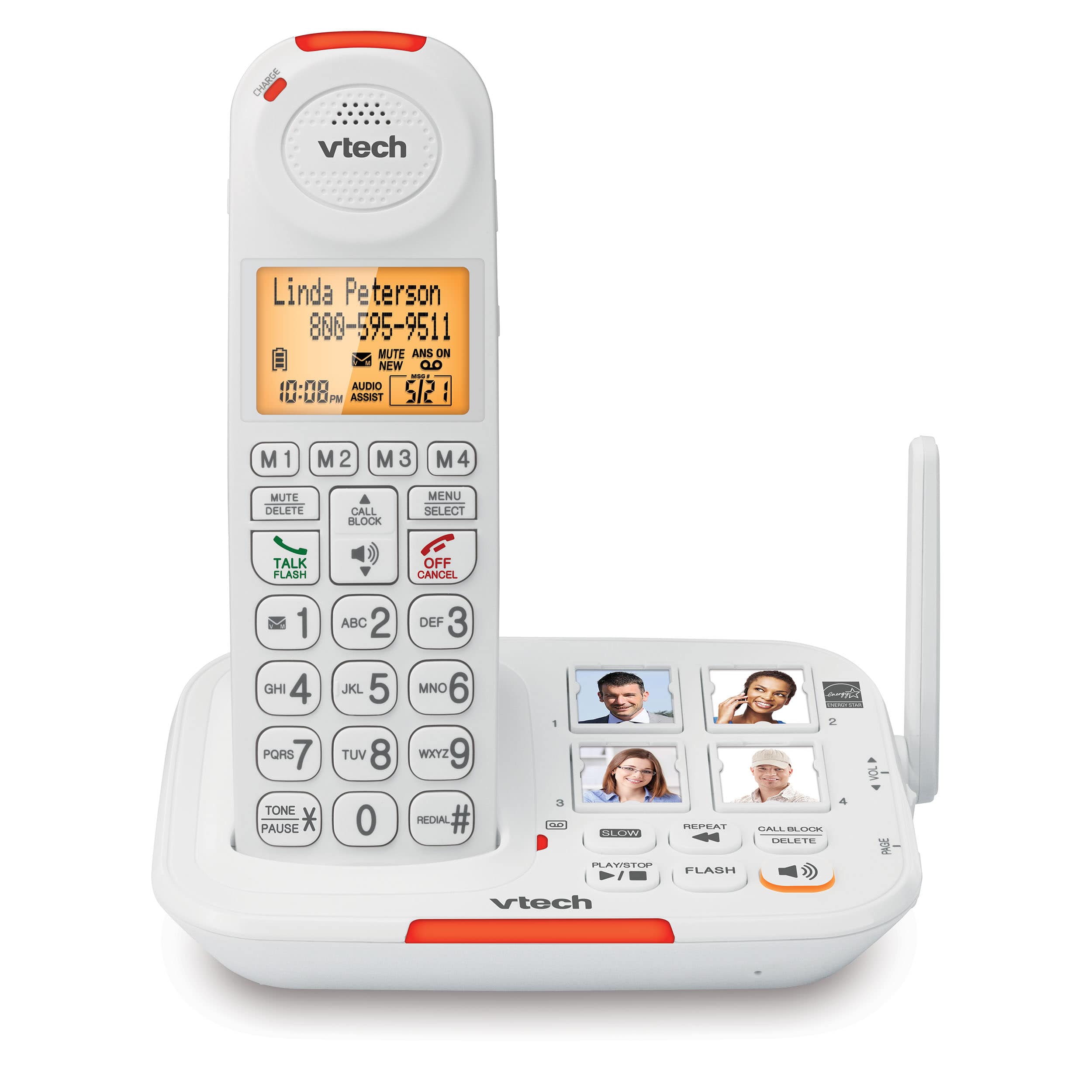 VTECH Téléphone sans fil/câblé à 2 combinés avec répondeur numérique et  affichage des appels entrants CS6949-2 de VTech