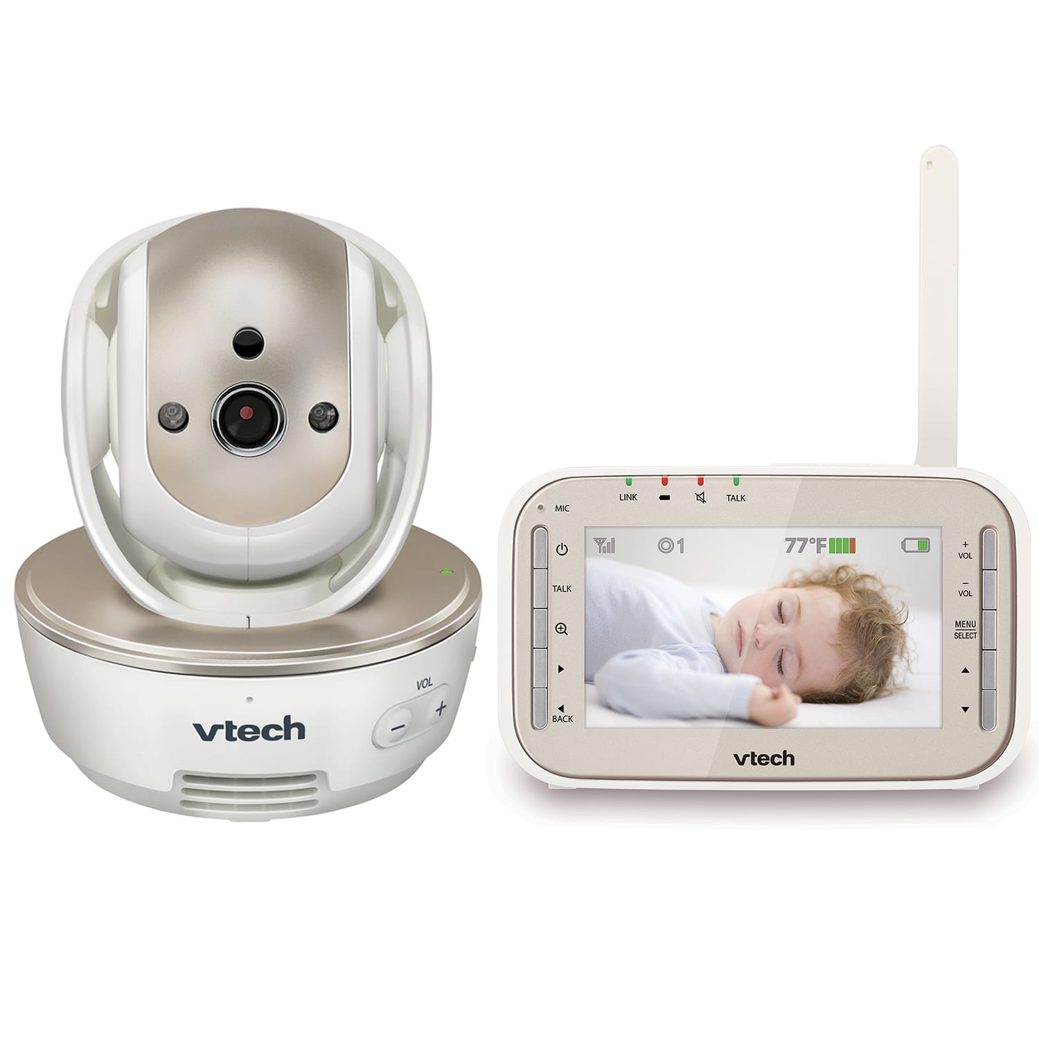 Vtech Cordless Phones Dect 6 0 Best Home Safe Sound Video Baby Monitor With Night Vision Pan Tilt Zoom And Two Way Audio