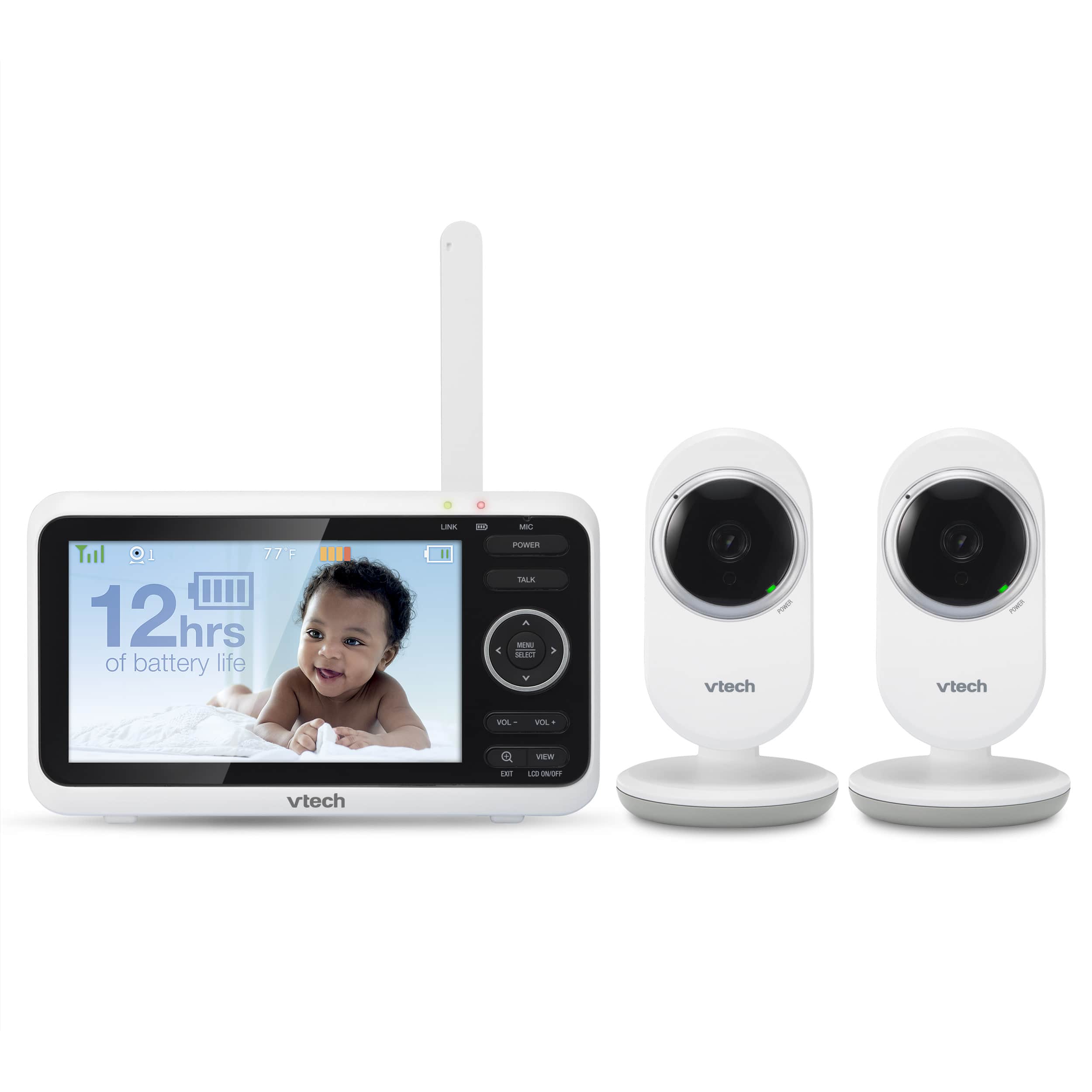 5" Digital Video Baby Monitor with 2 Cameras and Automatic Night Vision