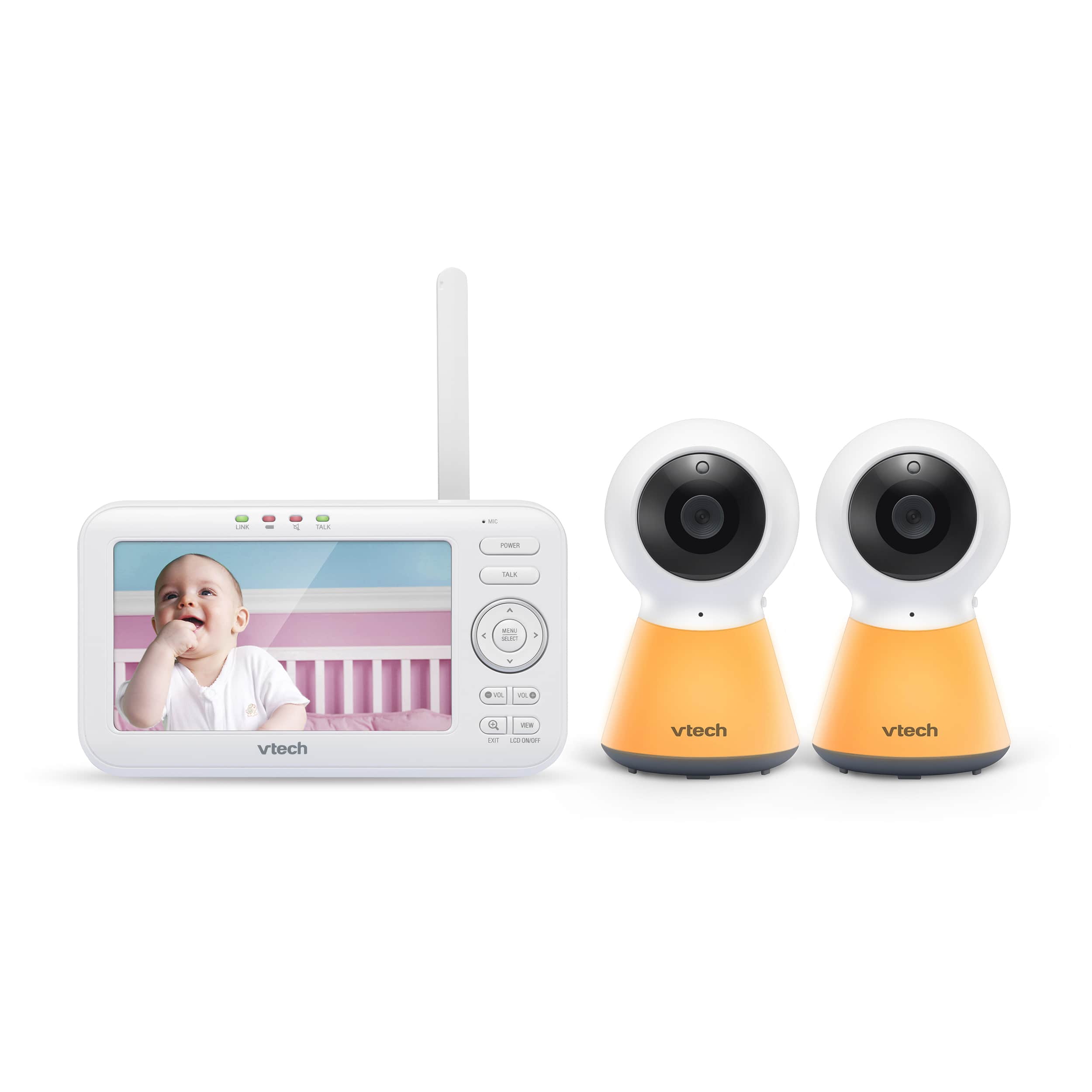 Two Camera 5" Digital Video Baby Monitor with Adaptive Night Light