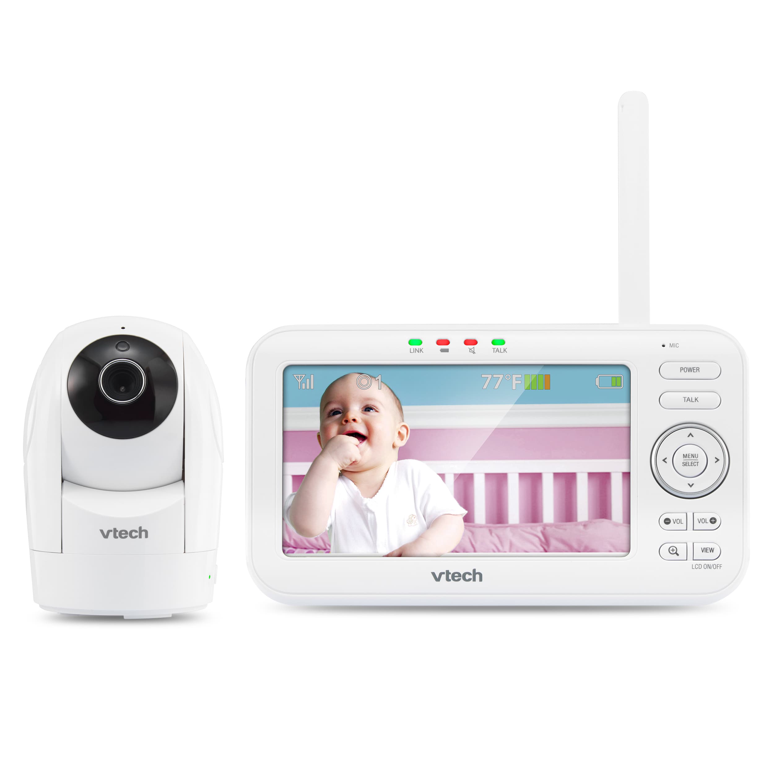 5" Digital Video Baby Monitor with Pan & Tilt Camera, Full-Color and Automatic Night Vision