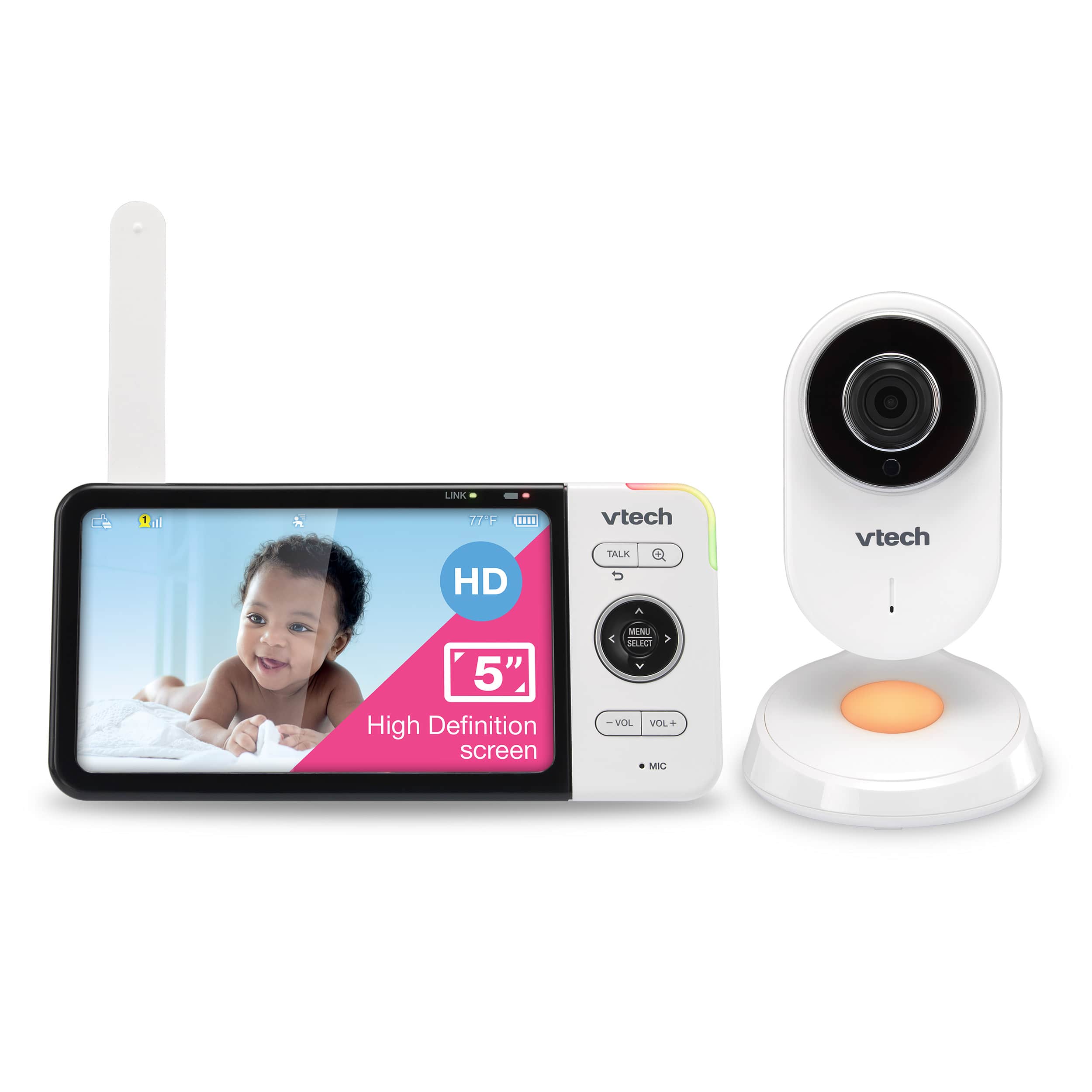 Video Baby Monitor with 5" High Definition 720p Display with a Nightlight in the camera